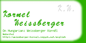 kornel weissberger business card